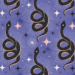 Slither Through The Stars - Vintage Boho Snake Very Peri Purple Regular Scale