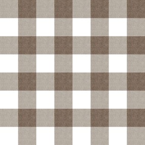 Rustic 1” linen check - brown 