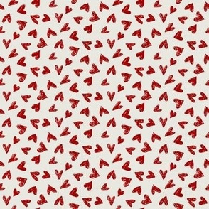 Scribble Hearts Red II (small) || valentine love sweetheart lovecore pattern