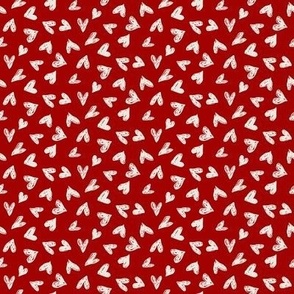 Scribble Hearts Red (small) || valentine love sweetheart lovecore pattern