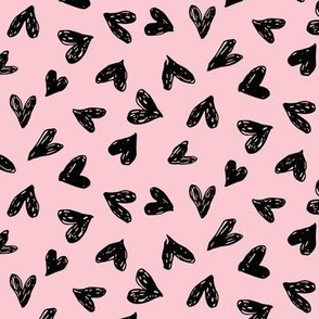 Scribble Hearts Pink  II (medium)   - shp1 || valentine love sweetheart lovecore pattern