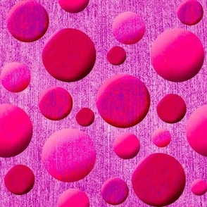 Vibrant pink hued 3D spots dots with linen texture small