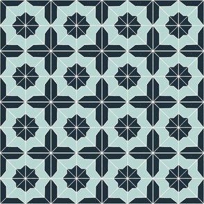 Alys | Geometric Tiles Aqua & Navy