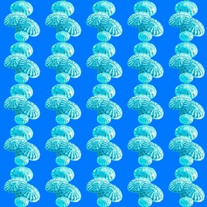 Neon Blue Mushrooms Stripe