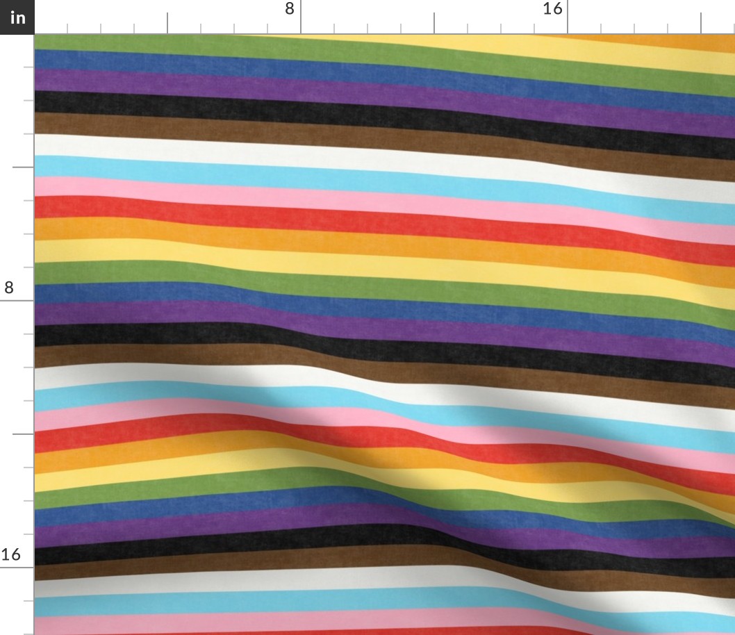 Progressive pride horizontal  stripe