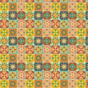 Ornate Tiles in Midcentury Linen - Small