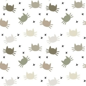 small whisker cats: mossy, verde, cypress, maple, cake batter, moth