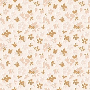 Pretty florals pink, brown and white on neutral  xs