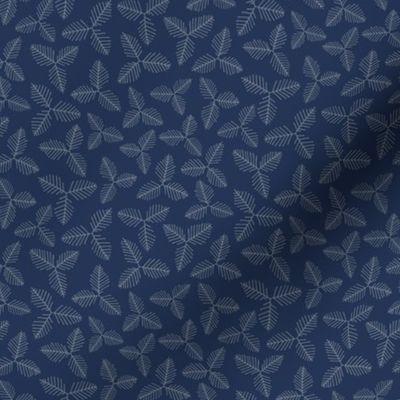 Strawberry Leaves - Navy - Small Scale
