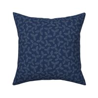 Strawberry Leaves - Navy - Medium Scale
