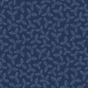 Strawberry Leaves - Navy - Large Scale
