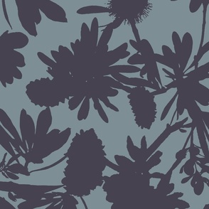 Banksia Silhouette Navy Blue