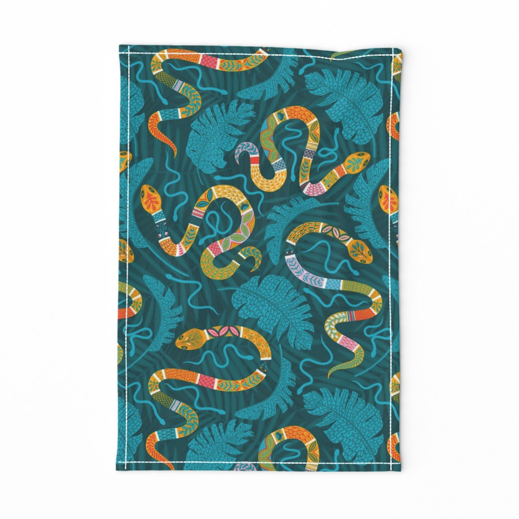 hissterical snakes teal mustard 
