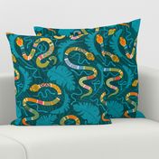 hissterical snakes teal mustard 