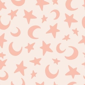 Halloween pink stars and moons medium