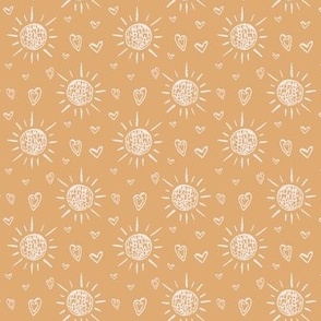 Boho Sun and Hearts Textured Design