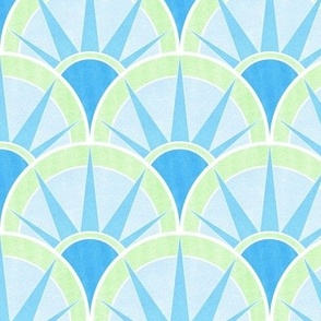 green and blue pastel fancy fan