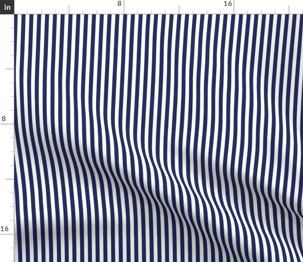 Classic Navy Blue and White Narrow Stripes