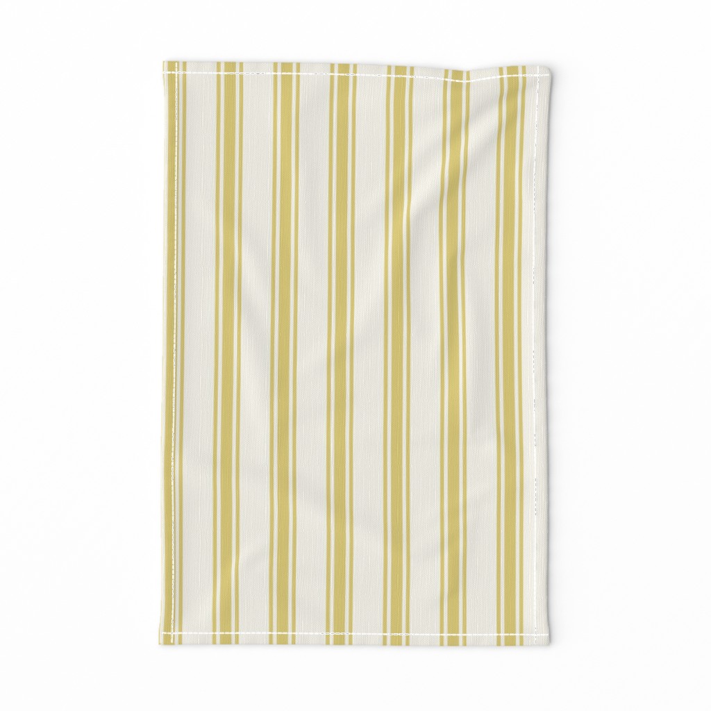 Yellow Ticking Stripe on Off White