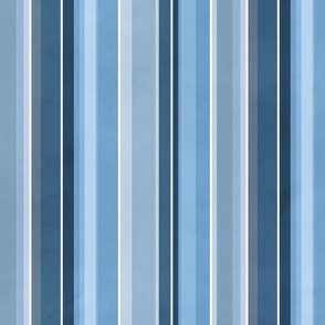 Nouveau waterlily watercolor stripe coordinate blue.