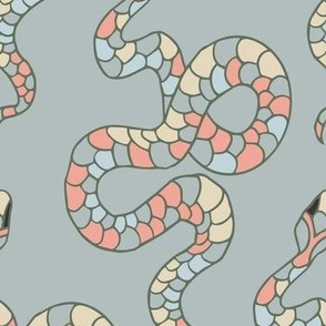 snakes on silver gray