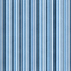 Nouveau waterlily watercolor stripe coordinate blue small
