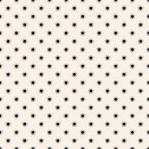 Circles and dots  black and beige- small