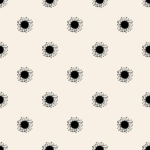 Circles and dots  black and beige - xl