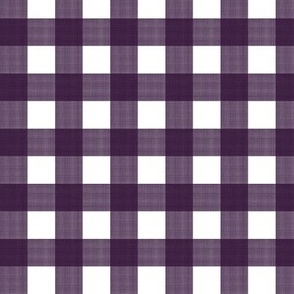 3/4" Gingham Black Plum on white 