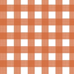 3/4" Gingham Orange on white 