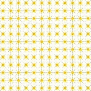 Single Sun - Sunshine Yellow on a White Unprinted Background