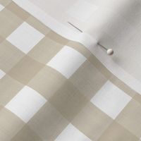 3/4" Gingham Bleeker Beige on white 