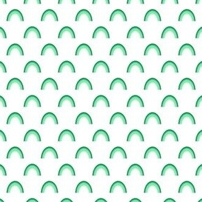 Ditsy Green Ombre Rainbow on a white (unprinted) Background