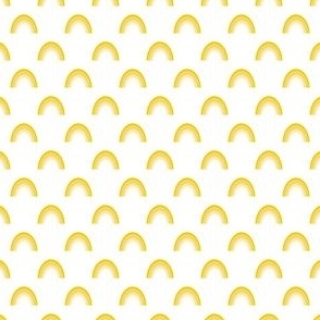 Ditsy Yellow Ombre Rainbow on a White (unprinted) Background
