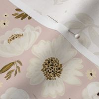 Ivory and Gold Florals in Misty Blush