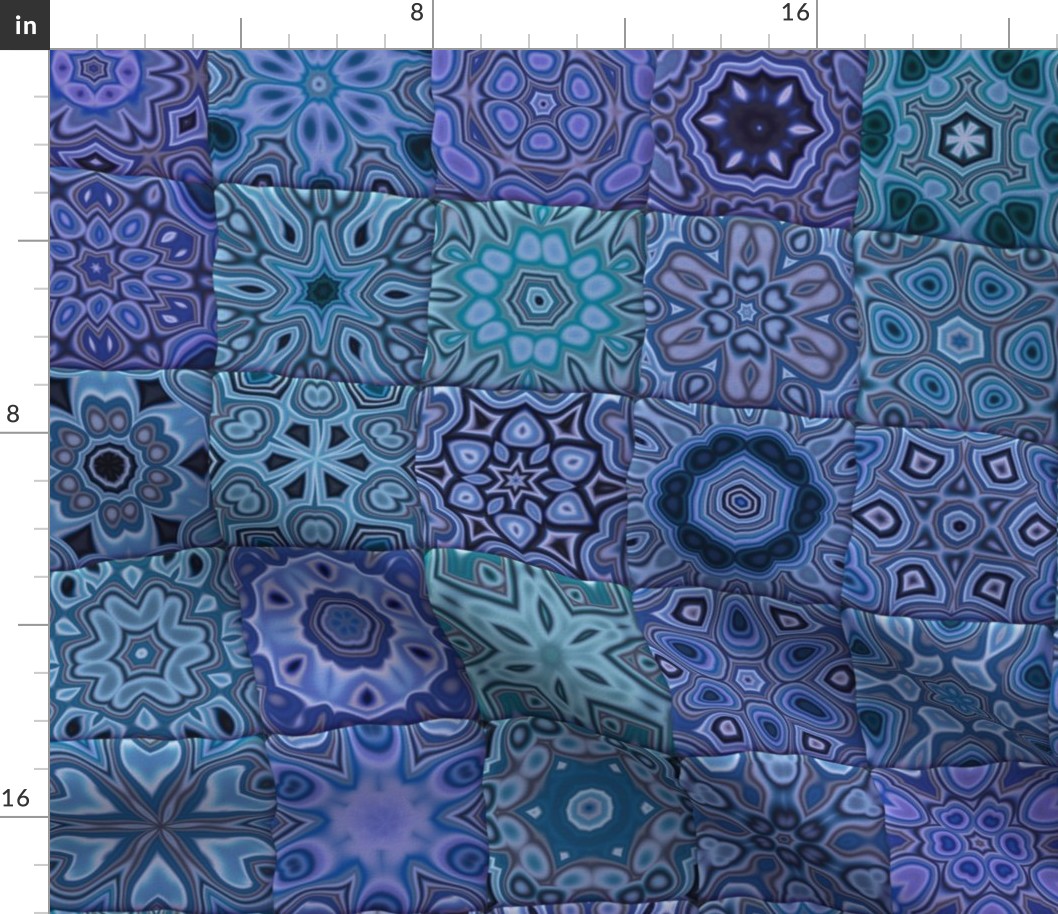 Quilt - Floral - Blue