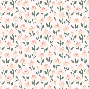 Splatter flower  pattern - blush // small scale