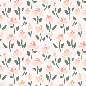 Splatter flower  pattern - blush // medium scale