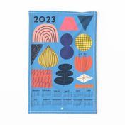 2023 Calendar Abstract Shapes on Blue