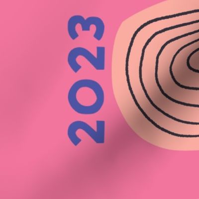 2023 Calendar Abstract Shapes on Fuschia