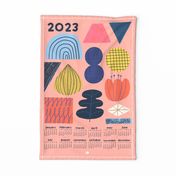 2023 Calendar Abstract Shapes on Peach