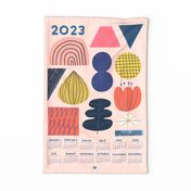 2023 Calendar Abstract Shapes on pastel pink