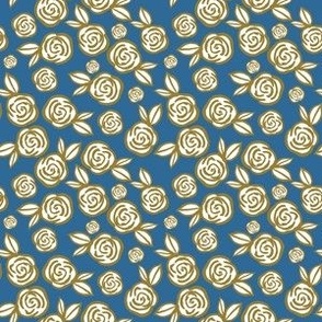 Gold and Blue Roses
