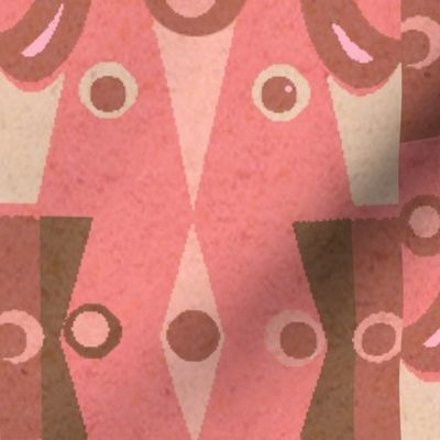 The Candy Cubistic Canines Print - © 2022 Vanessa Peutherer - Retro Abstract-Mid Century Modern  Shades of Pink Blush  - Monochrome SDC -   Vanessa Peutherer 2022