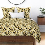 black and gold floral snakes