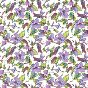 Wildflowers pink pattern