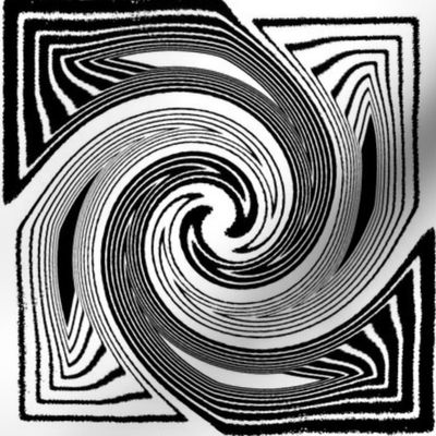 Swirled Black and White Squares