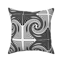 Swirled Black and White Squares