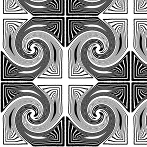 Swirled Black and White Squares