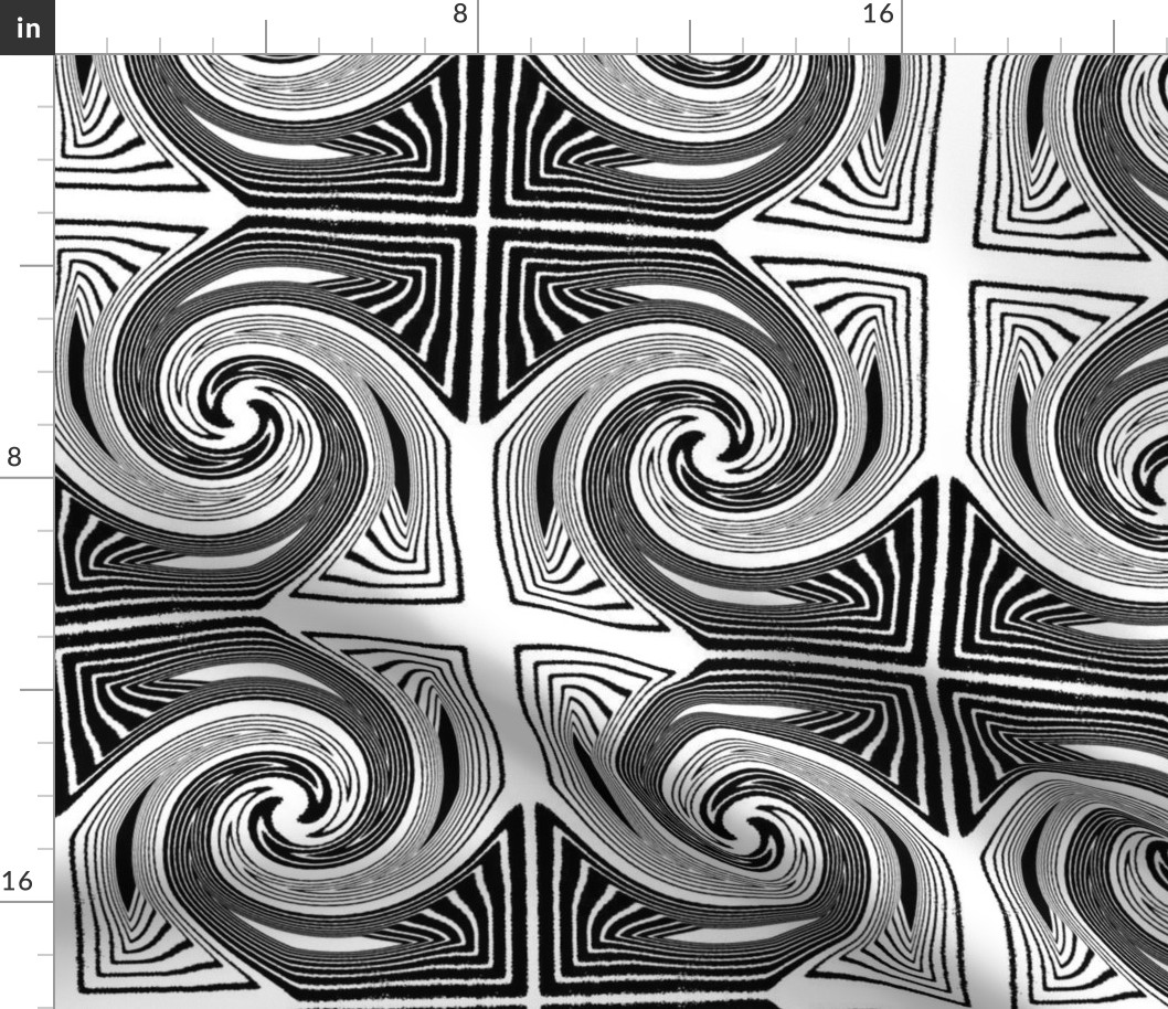 Swirled Black and White Squares